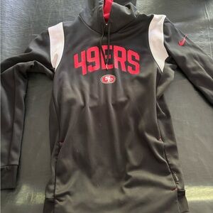 49ers NFL Black and Red Therma-Fit Hoodie